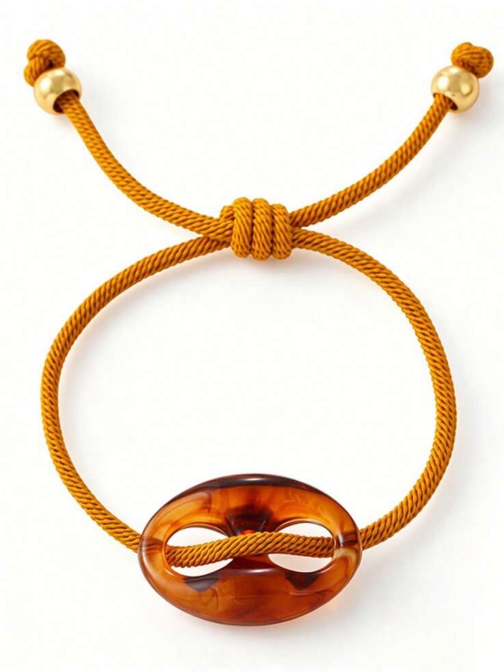 New! Amber Gold Pigs Nose Bead Bracelet NWOT